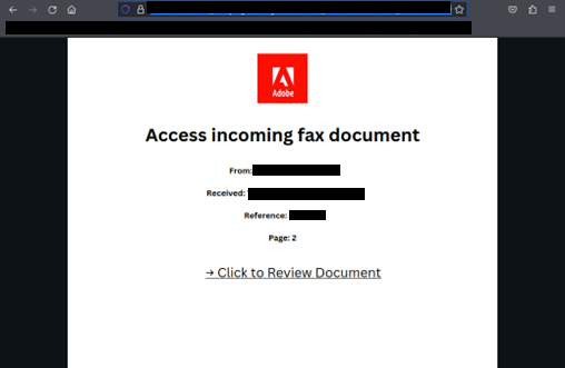 harvesting credentials example access incoming fax document click to review document